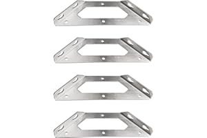 LURORA2021 Escuadras Baldas Escuadras Baldas Acero Escuadra de Estante Acero Inoxidable Soporte de Balda Metal Soportes para Baldas de Pared Plata para Cocina Oficina Estantería Estante Soporte, 4 Piezas