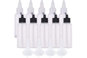 Bisofice Flacone di vernice con aerografo da 65 ml e bottiglia con 4 linee di scala di imbuto, per aerografi Iwata Badger Paasche a doppia azione con sifone, 10 pezzi