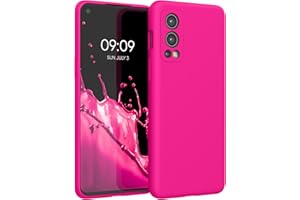 kwmobile Carcasa Compatible con OnePlus Nord 2 5G Funda - Case TPU y Silicona antigolpes - Apto Carga inalámbrica - Rosa neón