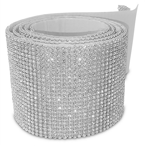 Selbstklebende Strasssteine am Band Strassband selbstklebend 24 Reihen Strasssteinband zum Aufkleben 3mm Strassborte von der Rolle Glitzerband - 8