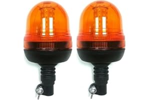 GENERIC 2pcs Led Beacon Warning Flashing Rotating Amber Flexible Din Pole Tractor Lights