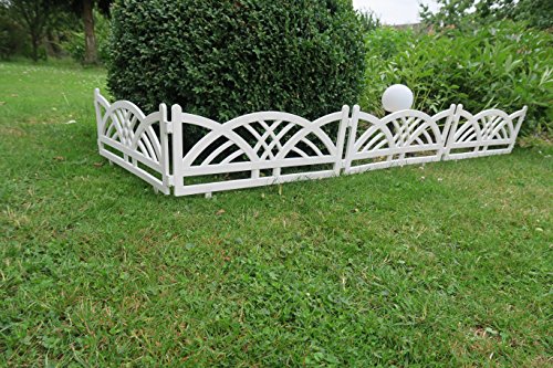 Französisches Flair im Garten mit diesem Zaun in weiß im Set zu 2,40 m Rasenkanten Beeteinfassung Palisade Beetumrandung Zierzaun Gartenzaun - 9