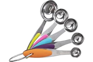 ATENNY 5Piece Measuring Spoons Sets Stainless Steel Measuring Spoon Measuring Cups Measuring Cup Teaspoon Tablespoons for Cooking Baking Chefs Mums Measuring Dry and Liquids