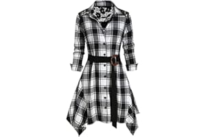 NI_KA Robe élégante Femme Dentelle à Carreaux Couture Nouer La Taille Jupe Rouge