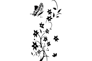 CUNYA Calcomanías de flores con mariposas pegatinas de pared, pegatinas decorativas de PVC autoadhesivas para pared para sala de estar, dormitorio, armario, armario, armario, nevera, pegatinas de pared