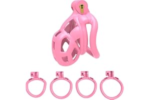 MKGMYGZ Sissy Chastity Cage Castidad Hombre Pink Cock Cage Male Sexuales Para Sexo Pareja Jaula Para El Pene Juguetes Eróticos Para Adultos (Bend Ring,Micro)