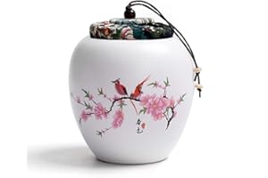 Uziqueif Human Small Cremation Memorial Urns,Funeral Urn for Adult & Pet Ashes, Decorative Memorial for Pet Ashes Dog Cat Human Mini Funeral Ceramics Keepsake Urn for Dog Ash/Cat Ash/Birds,White B