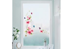 WandSticker4U®- Stickers muraux FLEURS DE VIGNE rose/rouge (62x64 cm) I floral papillon plantes branche arbre I autocollant sticker mural pour salon chambre d'enfant cuisine salle de bains carrelage