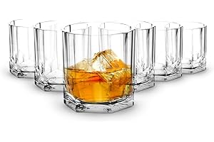 RBDRINKS RB Vasos Whisky Cristal Premium, Vasos Whisky Cristal, Vasos de Cóctel Plástico Irrompible e Reutilizable, Elegantes Copas de Cóctel 35cl, Set de 6