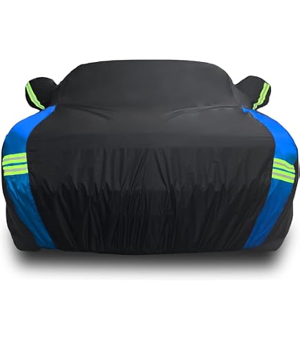 X AUTOHAUX Black Waterproof Car Cover For Dodge Challenger 2008-2023 - 210D PU Material, Zippered, 510cm Length, Foldable Protection