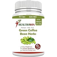Healthawin Pure Green Coffee Bean Extract Supplement - 90 Capsules - 45 Days Supply