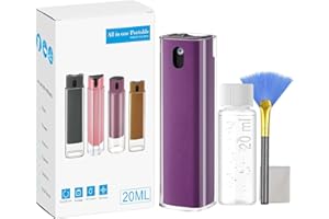 Spray detergente Naturale per schermo Ecomoist Set di panni in Microfibra riutilizzabili,JiaTeums Screen Cleaner per Smartphone, Touch Screen, Laptop, iPad 20ml +20ml Purple