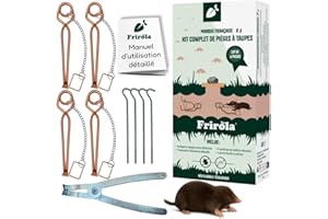 Frirola - Lot de 4 - Piège à Taupe Putange avec Pince Améliorée - Installation Simple - Anti-Taupe Professionnel Efficace - Acier Cuivré - Élimination Naturelle des Taupes - Détente soudée