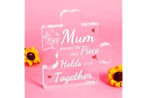 LIGHTZZ Mum Birthday Gifts, Gifts for Mum from Daughter or Son, Engraved Acrylic I Love You Mum Gift for Mother's Day