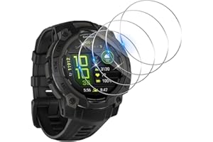 Funrae Schutzfolie Kompatibel mit Garmin Instinct 3 45mm AMOLED/Solar für Panzerglas, [4 Stücke] Blasenfreie HD Anti-Kratz Displayschutzfolie Wasserdicht Härtegrad 9H Displayschutz Film - Transparent
