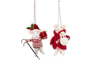 Trimits Needle Felting Mice – Christmas Tree Decorations for Kids & Adults, Complete Craft Kit with Instructions, Wool Felt Set for Beginners, Homemade Gifts & DIY Baubles Embellishments