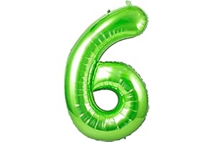 Unisun Green Balloon Number 6, 40inch Giant Helium Foil Number 0 to 9 Age Balloon for Birthday Party,Wedding, Bridal Shower Engagement Photo Shoot, Anniversary (Green | 6)