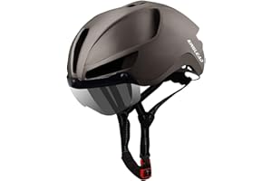 Casco Bicicleta Adulto KINGLEAD Casco Bicicleta Mujer Hombre con Visera Extraíble Magnético Certificado CE Casco MTB con USB Luz LED Forro Desmontable Lavable Casco Bici Ajustable 57-62CM (KL088)