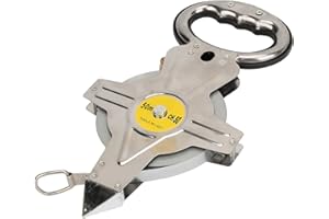 WAKECTS Taśma Miernicza ze Stali Nierdzewnej 50M, Miarka Otwarta, Wysuwana Miara Metryczna Narzędzie do Pomiarów Budowlanych