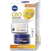 NIVEA Q10 ENERGY Anti-Wrinkle Brightening Day &amp; Night Face Cream with Vitamins C &amp; E, 2 x 50ml