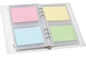 SHANGRLA 3x5 Index Card Holder Binder - 90 Card Sleeves, Stores up to 180 Index Cards - White