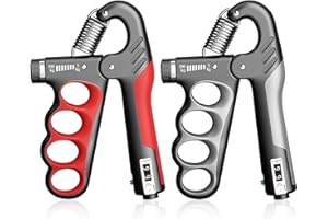 TTIAYAO 2 Usculation Avant Bras,5 À 100 KG Poids Musculation Hand Grip Compteur Électronique Grip Musculation Avant Bras Muscu Résistance Réglable De 5 À 100 KG Grip,Convient À Toute La Famille(11.4X11.4CM)