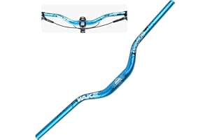 MIGHTYDUTY WAKE Guidon de Vélo 31,8mm*780mm Extra Long et Large Guidon Cintre VTT Alliage d'aluminium 55mm Riser Guidon de Vélo pour de Route (Bleu)