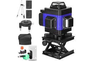Kreuzlinienlaser Hancaner laser wasserwaage mit Stativ 4 x 360 ° 16 Linien-selbstnivellierendes Laserlinie 25m mit 1.5m Stativständer, 2 * 2400 mAh Batterien, Wandhalterung, Fernbedienung