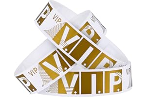 Abeillo 300 Pezzi Braccialetti Carta Eventi, VIP Braccialetti Discoteca Impermeabili, Bracciali Discoteca Personalizzati per Eventi, Feste, Concerti (Oro, Larghezza 19 mm)