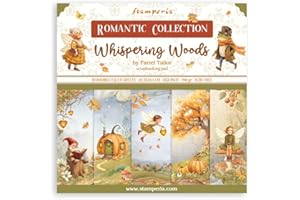 Stamperia - Scrapbook Paper Pad for Scrapbooking, Albums, Card Making, Bullet Journalling and More, Acid Free, Double-Sided, Perfect for Hobbies, Crafts, and Gifting (Whispering Woods) (20.3 x 20.3cm)