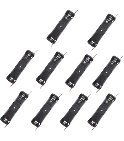 Produktbild von RUNCCI-YUN 14er-Pack 18650 Batteriehalter Mit Kabeln + 10 Krokodilklemmen – Für 3,7 V Akkus, DIY-Projekte