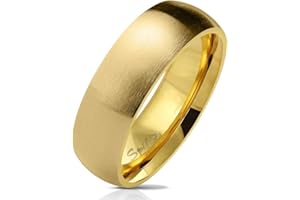 Bungsa Ringe für Damen & Herren - Silber, Rosegold, Gold, Blau, Schwarz - Damenring aus Edelstahl Matt - Edle Verlobungsringe, Freundschaftsringe & Partnerringe