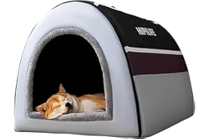 Vansza Indoor Hundehütte, rutschfeste abnehmbare Hundehütte für große Hunde, Haustier-Winterbedarf mit flauschiger Matte für Katzen, Kätzchen, Welpen