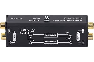 2-Kanals Brusisolator Jordslinga, Eliminera Brumstörningar för Kristallklart Ljud med Plug & Play, För Mikrofoner, Mixers och