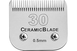 BESTBOMG Lame di Ricambio per Gatti Cani Compatibile con OS-TER Tosatrice per Animali, Lama in Ceramica Compatibile con WA-HL Tosatrice per Cani Compatibile con An-Dis Tosatrice (30# 0.5mm)