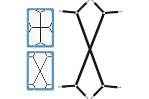 ZAOHUI 2 Pcs Bed Sheet Clips for Bedding, Adjustable Length Fitted Sheet Clips, Universal Bed Sheet Holder Lock Grippers, Mattress Sheet Clips Straps for Fixing Sheets (Black)