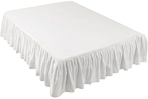 MUZRUNQ Scapa da letto a letto a letto a letti a letti raccolti con volant con cintura elastica regolabile da 14 pollici con gonne da letto bianco da 14 pollici da 39x75 pollici