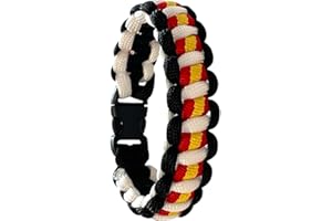 MIBANDERA Pulsera Bandera España Hombre Mujer. Pulsera España Cuerda Trenzada. Pulsera Cuero Tela España con cierre.