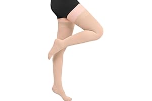 Evolyline Medizinisch Kompressionsstrümpfe Damen Herren 15-20 mmHg, Klasse I Oberschenkel Lang Kompressionssocken Stützstrümpfe Geschlossenem Zeh Silikonband für Abgestufte Unterstützung Krampfadern