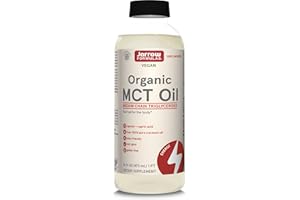 Jarrow Formulas Organic MCT Oil Fast Fuel for Brain & Muscles, Caprylic (C8) + Capric Acid (C10) Keto Friendly, Unflavored, Navy Blue, 16 Fl Oz