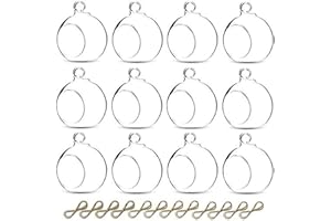 Sziqiqi Porta Candele da Appendere Vetro - 12 Pièces Sfere Vetro da Appendere 6cm Vasetti Portacandele da Appendere Sospeso per la Decorazione Centrotavola Compleanno della Festa Natale Nozze