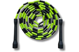 ELEVATE ROPE Elevate lina profesjonalna zroszona skakanka - regulowana 3 m, wysokiej jakości koraliki i lina poliestrowa - do freestyle, cardio i sztuczek, nadaje się do wszystkich poziomów i użytku wewnątrz/na