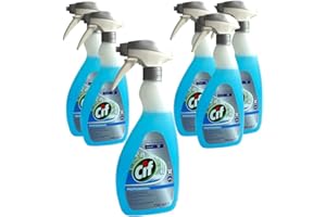 JATOP CIF - Limpiador de cristales profesional para ventanas, espejos y superficies de cristal, limpiador desengrasante – Fabricado en Alemania (6 botellas pulverizadoras de 750 ml)