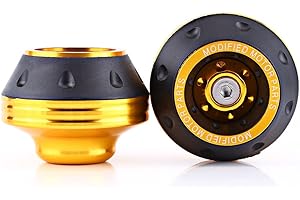 Kuuleyn Fork Frame Sliders, CNC Aluminum Front Fork Wheel Frame Sliders Motorbike Falling Protection Scooter Moped(Gold)