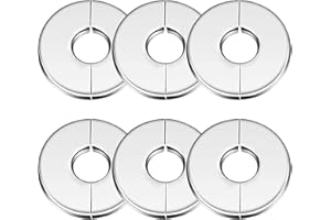 CENCERY 6 Pezzi Copri Tubi in Acciaio Inossidabile Flange Divise a Parete Collari per Tubi Rosetta Divisa Collare per Tubi Doccia Collare Copri Tubi Stufa Tubi Rosetta per Tubi da 1,1 Pollici di Diametro