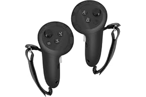 AODELAN VR pokrowiec na kontroler dotykowy do akcesoriów Meta/Oculus Quest 3, silikonowa, antypoślizgowa osłona uchwytu z regulowanym paskiem na kostki, pasuje do małych i średnich dłoni (czarny)