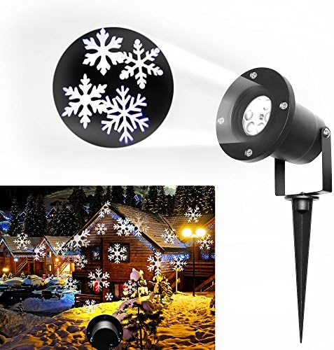 Christmas Projector Light Christmas Garden Landscape Decoration Projector Snowflakes Projector White Snowflakes Spotlight Lamp LED Moving Light