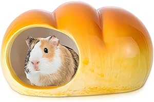 Guador Kleintierversteck Hamster Haus Hamster Höhle Hamsterversteck Mini Hütte Hamster Keramik Hamster Hideout Keramik Hamster Versteck Nest Mäuse Ratten Kleine Tiere (Brötchen)