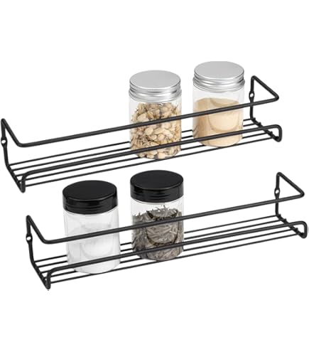 Étagère Épices Murale (Lot De 2) – Porte Épice, Ingrédents Pour La Cuisine Et Produits