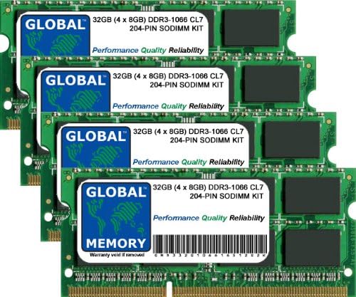 32GB (4 x 8GB) DDR3 1066MHz PC3-8500 SODIMM MEMORY RAM KIT FOR INTEL IMAC 27" i5 2.66GHz/i7 2.8GHz (LATE 2009)